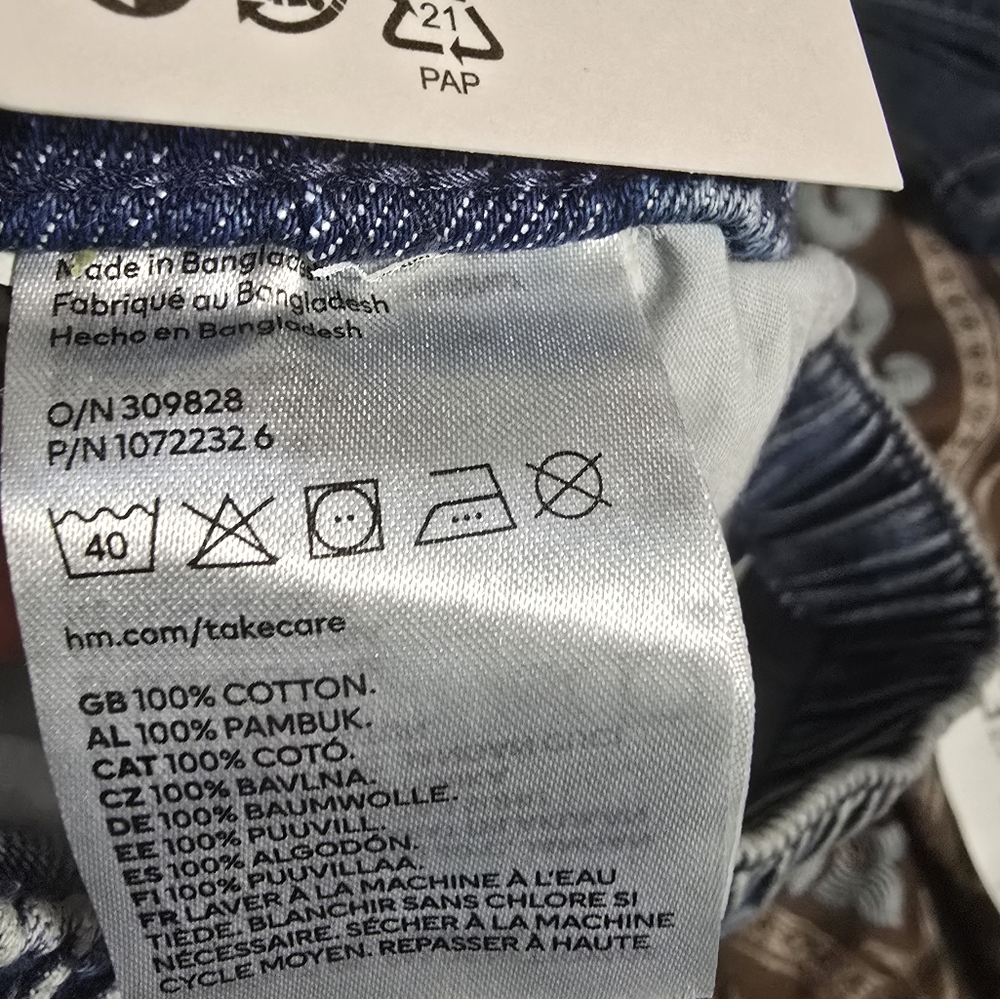 Boys' Size 10 H&M Cotton Pull-On Denim Pantalon Joggers - Picture 5 of 9